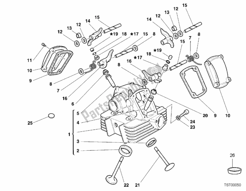 Toutes les pièces pour le Culasse Verticale du Ducati Supersport 750 SS 2000